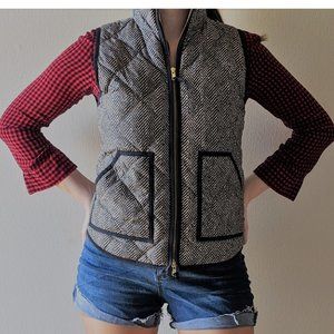J Crew Herringbone Puffer Vest Size XS